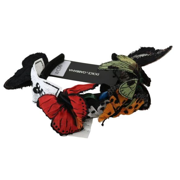 Dolce & Gabbana Tiara Floral Butterfly Sequin Diadem Women's Headband